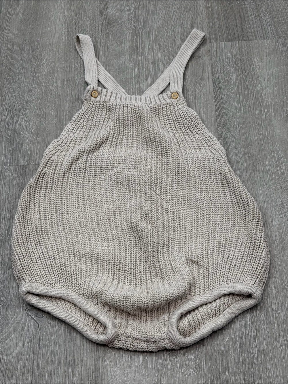 H&M 3t Beige Knit Baby Romper Overalls